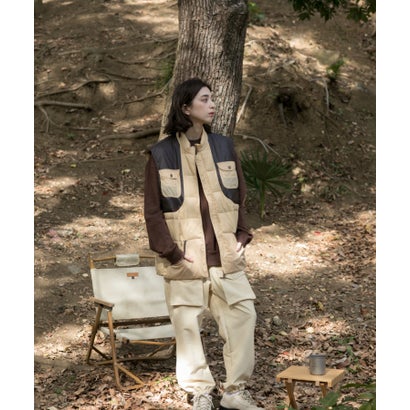 S'more/QUILTING DOWN VEST （ベージュ）｜詳細画像