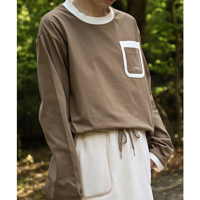 /Double pocket L/S shirts ダブルポケットロングスリーブシャツ （ブラウン）