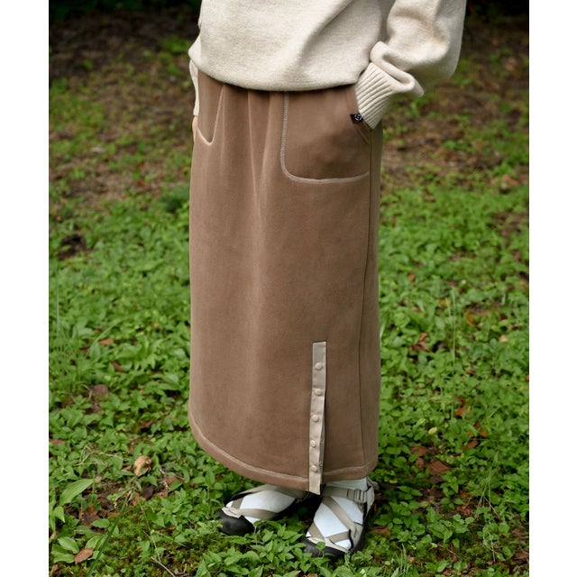 /Brushed lining sweat skirt （ブラウン）