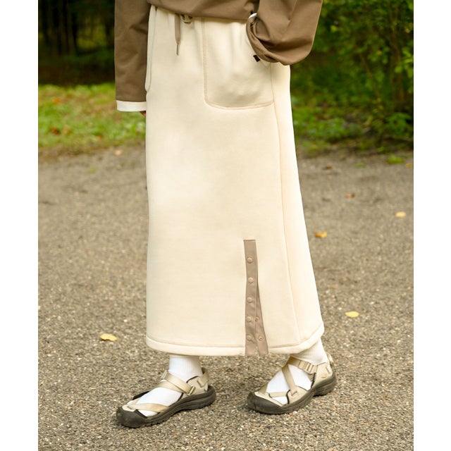 /Brushed lining sweat skirt （ホワイト）