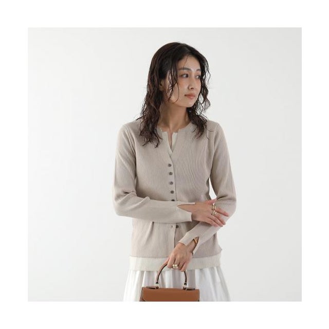 カーディガン Layered V-Neck Top 6268-450 （43/BEIGE）