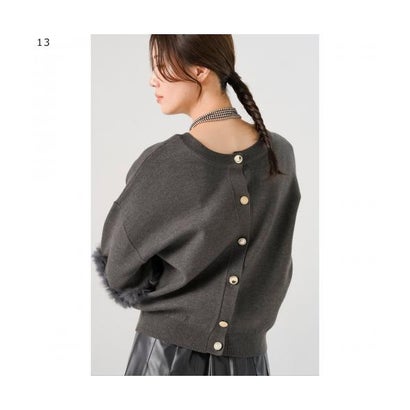 TORRAZZO DONNA ニット 6269-525 ラビットファー カーディガン （19.BLACK/ブラック）｜詳細画像