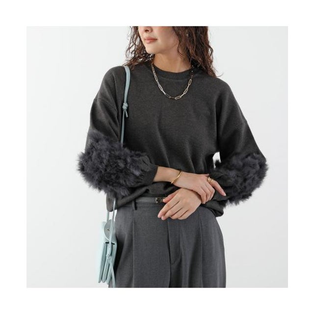 ニット 6269-525 ラビットファー カーディガン （13.GRAY/グレー）