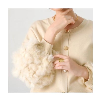 TORRAZZO DONNA ニット 6269-525 ラビットファー カーディガン （09.IVORY/アイボリー）｜詳細画像