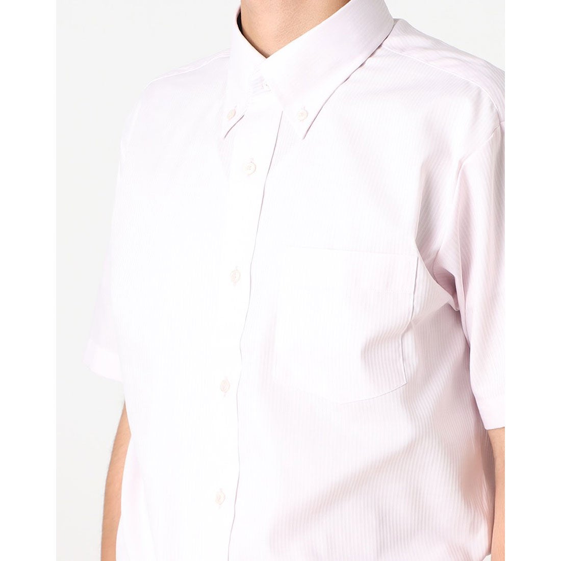 トーキョーシャツ TOKYO SHIRTS 形態安定ノーアイロン ボタンダウン 半袖ビジネスワイシャツ （ライトピンク） -アウトレット通販  ロコレット (LOCOLET)