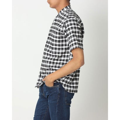 トーキョーシャツ TOKYO SHIRTS 形態安定ノーアイロン ラウンドテールシャツ スタンド 半袖ビジネスワイシャツ （ブラック）｜詳細画像