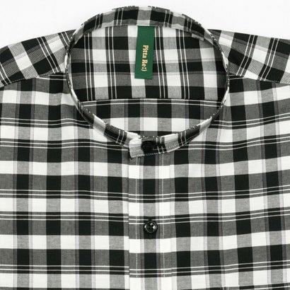 トーキョーシャツ TOKYO SHIRTS 形態安定ノーアイロン ラウンドテールシャツ スタンド 半袖ビジネスワイシャツ （ブラック）｜詳細画像