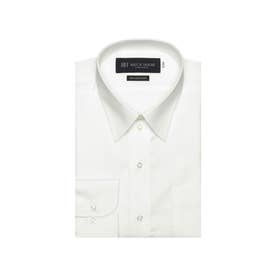 形態安定 レギュラーカラー 綿100% 長袖ビジネスワイシャツ （ホワイト）