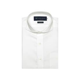 形態安定 ホリゾンタルワイド 綿100% 半袖ビジネスワイシャツ （ホワイト）