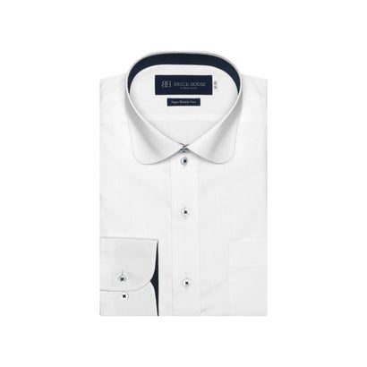 トーキョーシャツ TOKYO SHIRTS 【超形態安定】 ラウンドカラー 長袖 形態安定 ワイシャツ （ホワイト）｜詳細画像
