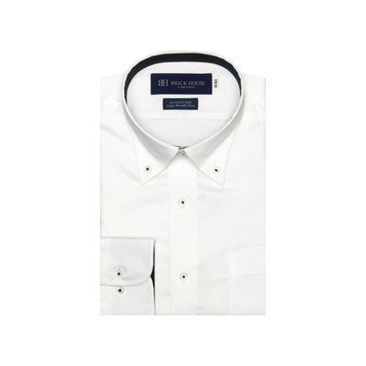 トーキョーシャツ TOKYO SHIRTS 【超形態安定】 ボタンダウンカラー 長袖 形態安定 ワイシャツ 綿100% （ホワイト）｜詳細画像