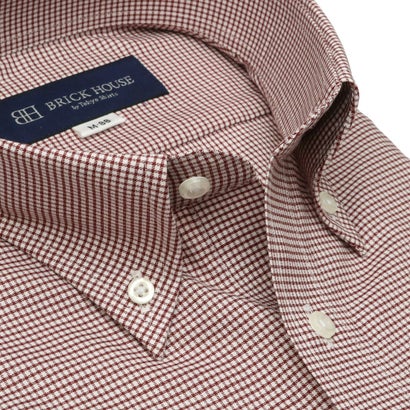 トーキョーシャツ TOKYO SHIRTS ボタンダウンカラー 長袖 形態安定 ワイシャツ （エンジ）｜詳細画像