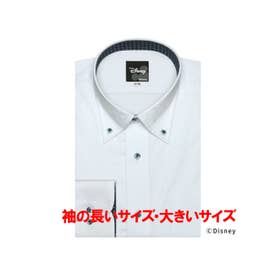 【ディズニー・大きいサイズ】 形態安定  ボタンダウンカラー 長袖ワイシャツ （ブルー）