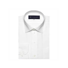 【透け防止】 形態安定 ワイドカラー 長袖シャツ （ホワイト）