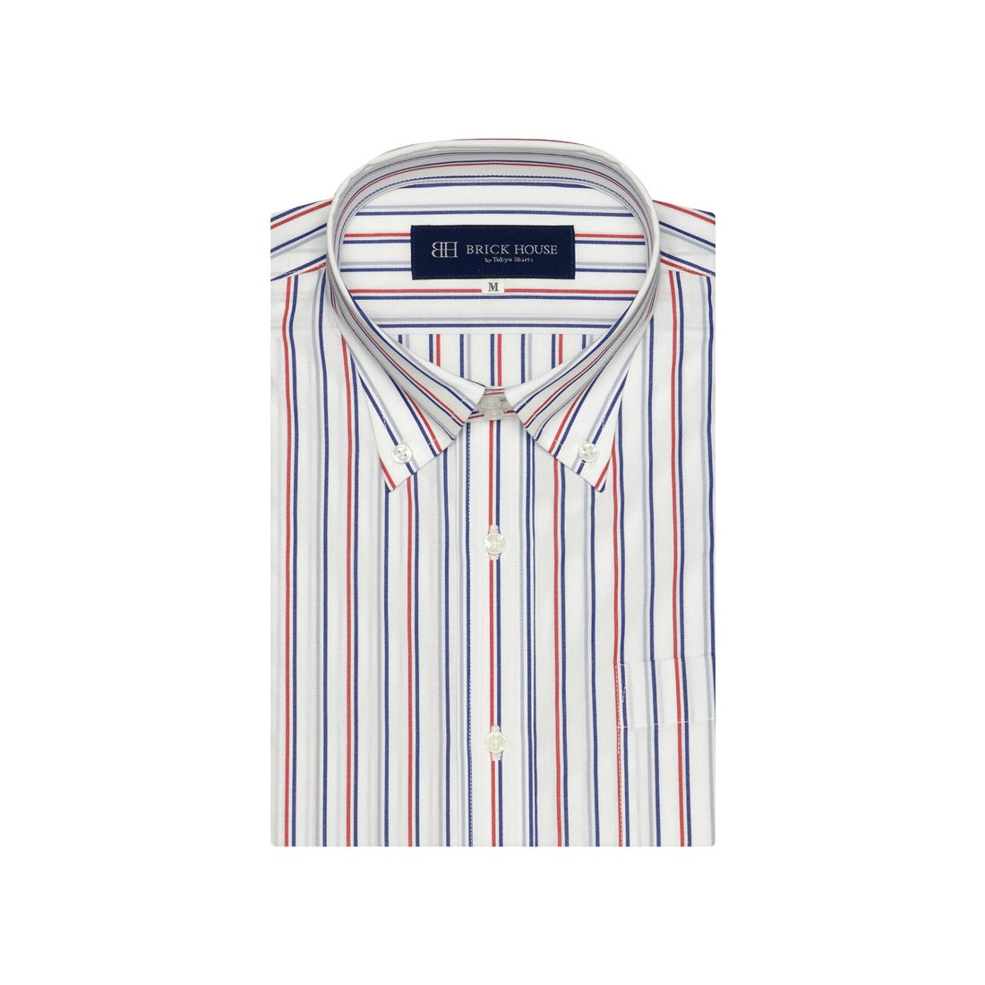 トーキョーシャツ TOKYO SHIRTS ボットーニボタンダウン 半袖 形態安定 ワイシャツ （ブルー）