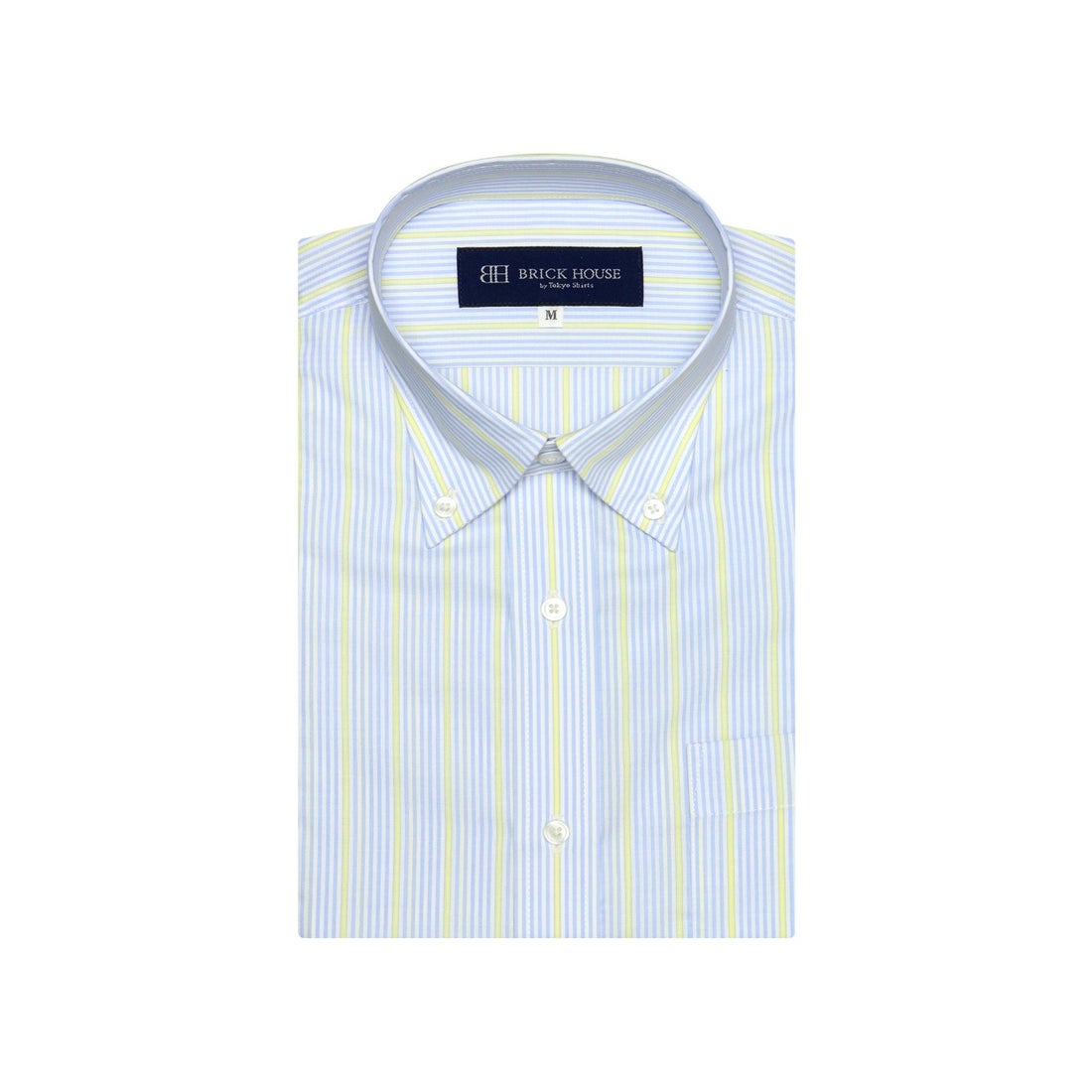 【ホワイト】(M)【超形態安定】 ボタンダウンカラー 半袖 形態安定 ワイシャツ