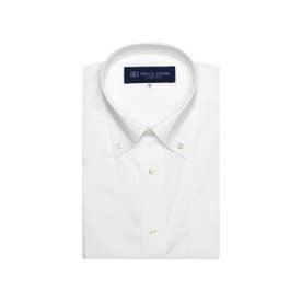 【透け防止】 形態安定 ボタンダウンカラー 半袖 ワイシャツ （ホワイト）