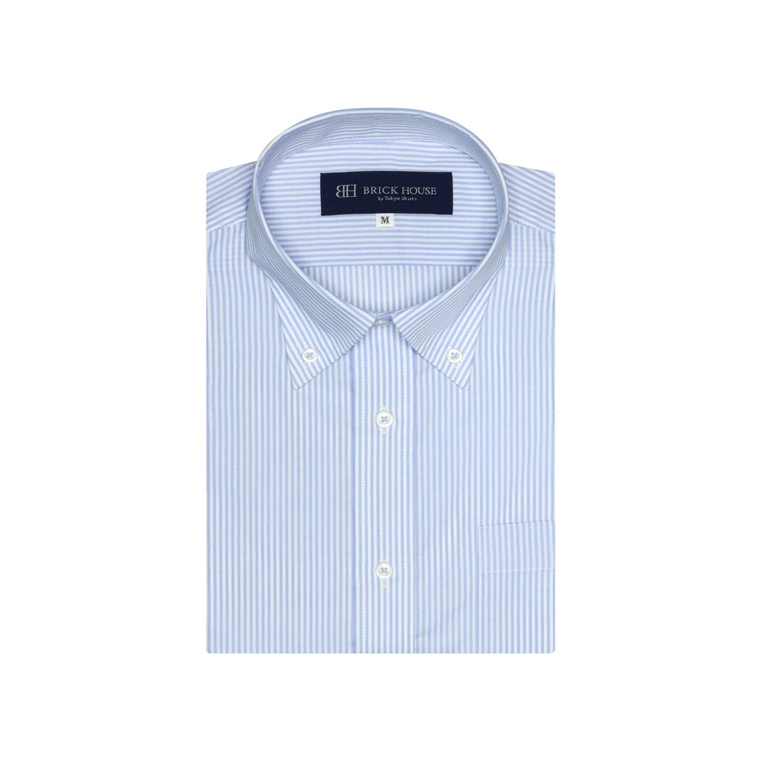 トーキョーシャツ TOKYO SHIRTS 形態安定 ボタンダウンカラー 半袖 ワイシャツ （ブルー）