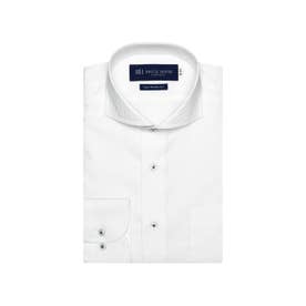 【超形態安定】 ホリゾンタルワイドカラー 長袖 ワイシャツ （ホワイト）