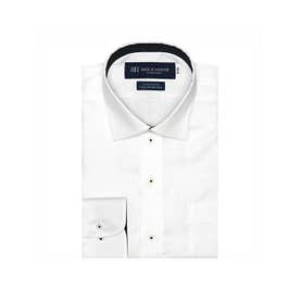 【超形態安定】 ワイドカラー 綿100% 長袖 ワイシャツ （ホワイト）