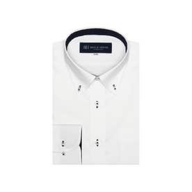 【透け防止】 形態安定 ボタンダウンカラー 長袖 ワイシャツ （ホワイト）