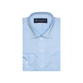 形態安定 ワイドカラー 長袖ワイシャツ （ブルー）