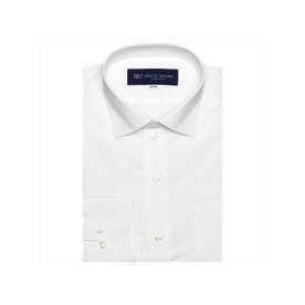 【透け防止】 形態安定 ワイドカラー 長袖ワイシャツ （ホワイト）