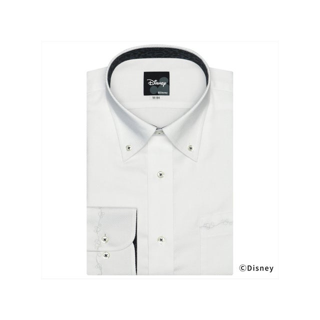 
                    【ディズニー】 形態安定 ボタンダウンカラー 長袖 ワイシャツ （ホワイト）