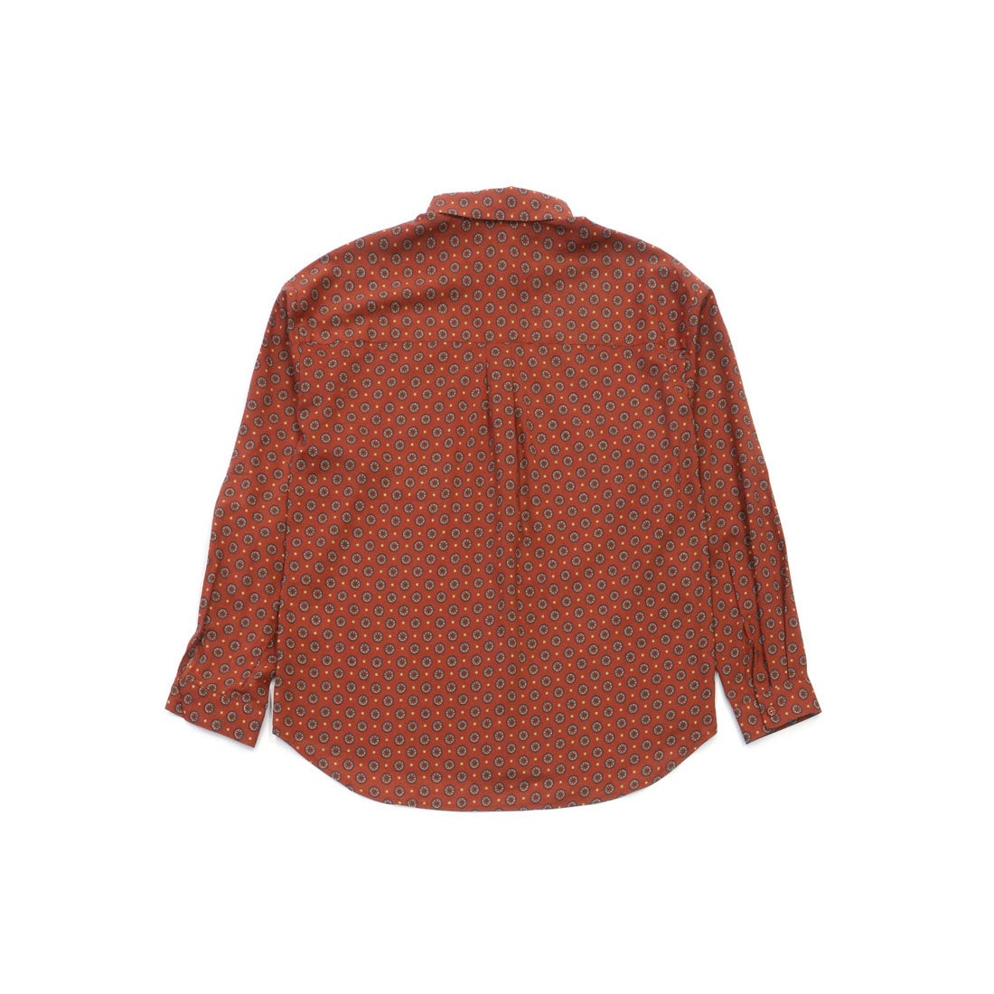 トーキョーシャツ TOKYO SHIRTS オレンジ系幾何学模様 長袖 プリント