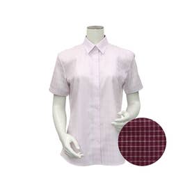 【超形態安定】 レギュラーカラー 綿100% 半袖レディースシャツ （ライトピンク）