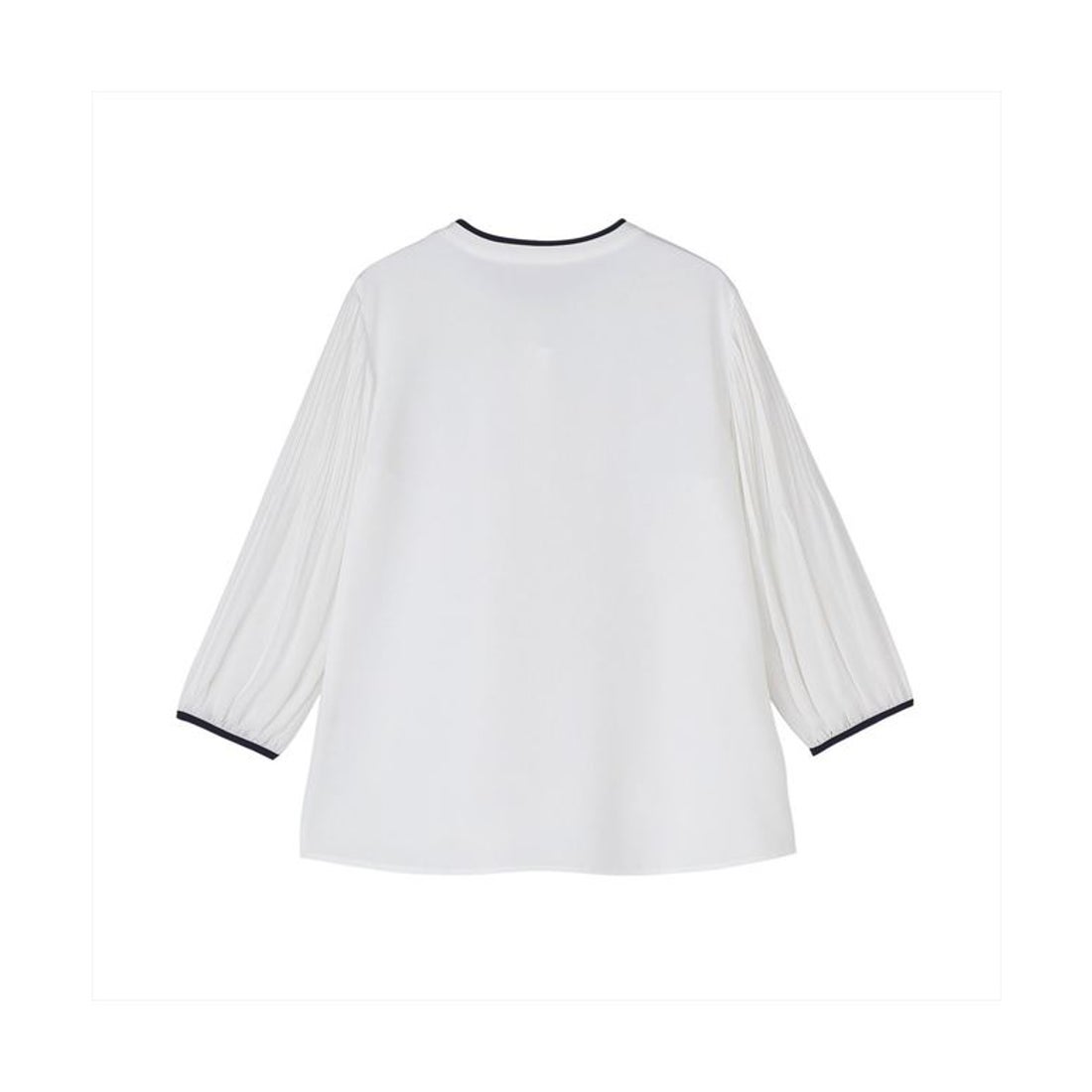 トーキョーシャツ TOKYO SHIRTS 袖プリーツ 配色ブラウス 七分袖 形態 