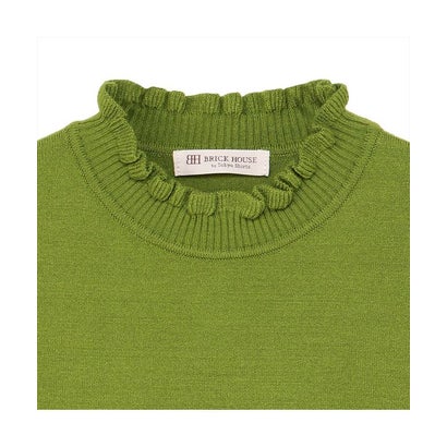 トーキョーシャツ TOKYO SHIRTS ニット もちもち フリルネック プルオーバー 長袖 レディース （グリーン）｜詳細画像