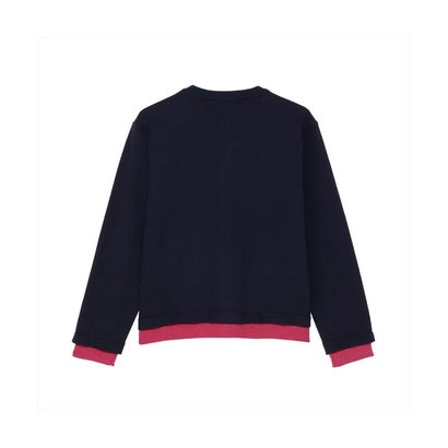 トーキョーシャツ TOKYO SHIRTS ニット もちもち フェイクレイヤード カーディガン レディース （ネイビー×ピンク）｜詳細画像