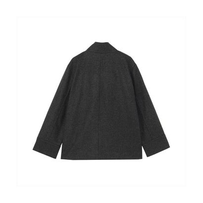 トーキョーシャツ TOKYO SHIRTS アウター フェイクウール スタンド衿 コート レディース （チャコールグレー）｜詳細画像