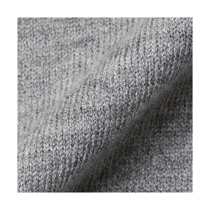 ニット もちもち 配色 フリルネック プルオーバー 長袖 レディース （グレー）｜詳細画像