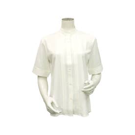 【デザイン】 COFREX スタンドピンタック 五分袖 レディースシャツ （ホワイト）