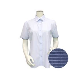 レギュラー衿 半袖 形態安定 レディースシャツ （ライトブルー）