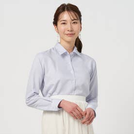 【ECOVERO】 形態安定 レギュラー衿 長袖 レディースシャツ （ブルー）