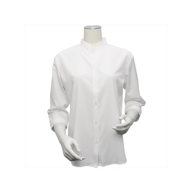 
                    COFREX スキッパー衿 七分袖 レディースシャツ （ホワイト）