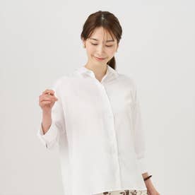 【ECOVERO(TM)】 BIGシルエット レギュラー衿 七分袖 カジュアルシャツ （ホワイト）