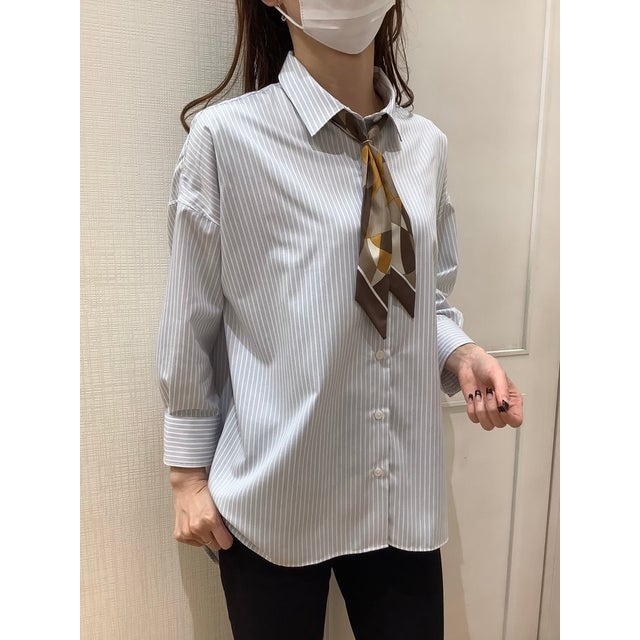 
                    【ECOVERO(TM)】 BIGシルエット レギュラー衿 七分袖 カジュアルシャツ （グレー）