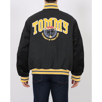 トミージーンズ TOMMY JEANS レターマンウールバーシティジャケット （ブラック）｜詳細画像