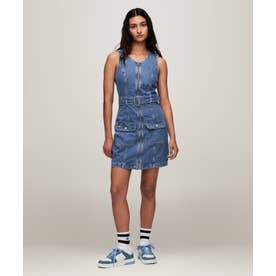 トミージーンズ TOMMY JEANS ノースリーブベルテッドジップデニム