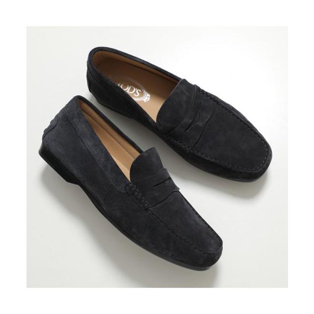 TODS コインローファー XXM31L00640M8W スウェード モカシン （U801/BLU-ネイビー）