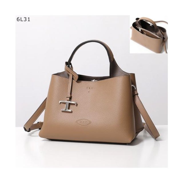 TODS ショルダーバッグ  T TIMELESS Tタイムレス （6L31/ダークベージュ）