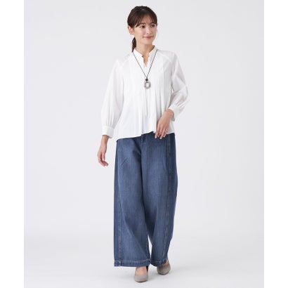 【はっ水・接触冷感・着用防しわ・ウォッシャブル】ドライ＆フリーモーションタフタブラウス （ネイビー3）｜詳細画像