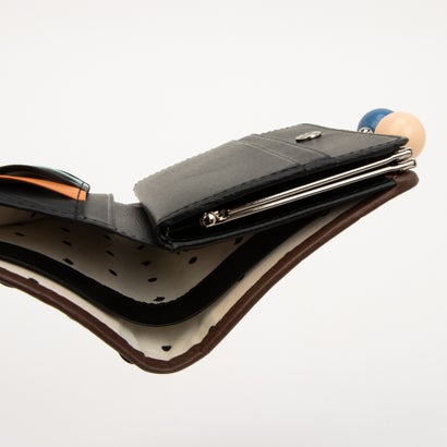 ツモリチサト キャリー tsumori chisato CARRY チェックメッシュ がま口 2つ折り財布 （ネイビー）｜詳細画像