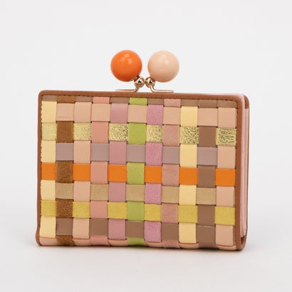 ツモリチサト キャリー tsumori chisato CARRY チェックメッシュ がま口 2つ折り財布 （ピンク）｜詳細画像