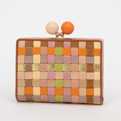 ツモリチサト キャリー tsumori chisato CARRY チェックメッシュ がま口 2つ折り財布 （ピンク）｜詳細画像