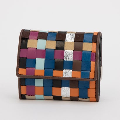ツモリチサト キャリー tsumori chisato CARRY チェックメッシュ 3つ折り ミニ財布 （ネイビー）｜詳細画像